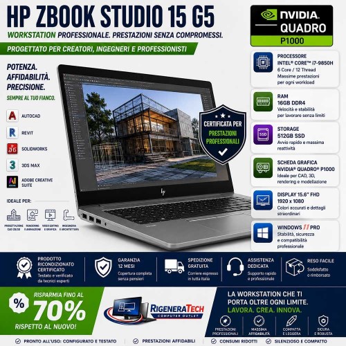 Workstation Portatile Ricondizionata Hp Zbook STUDIO 15 G5