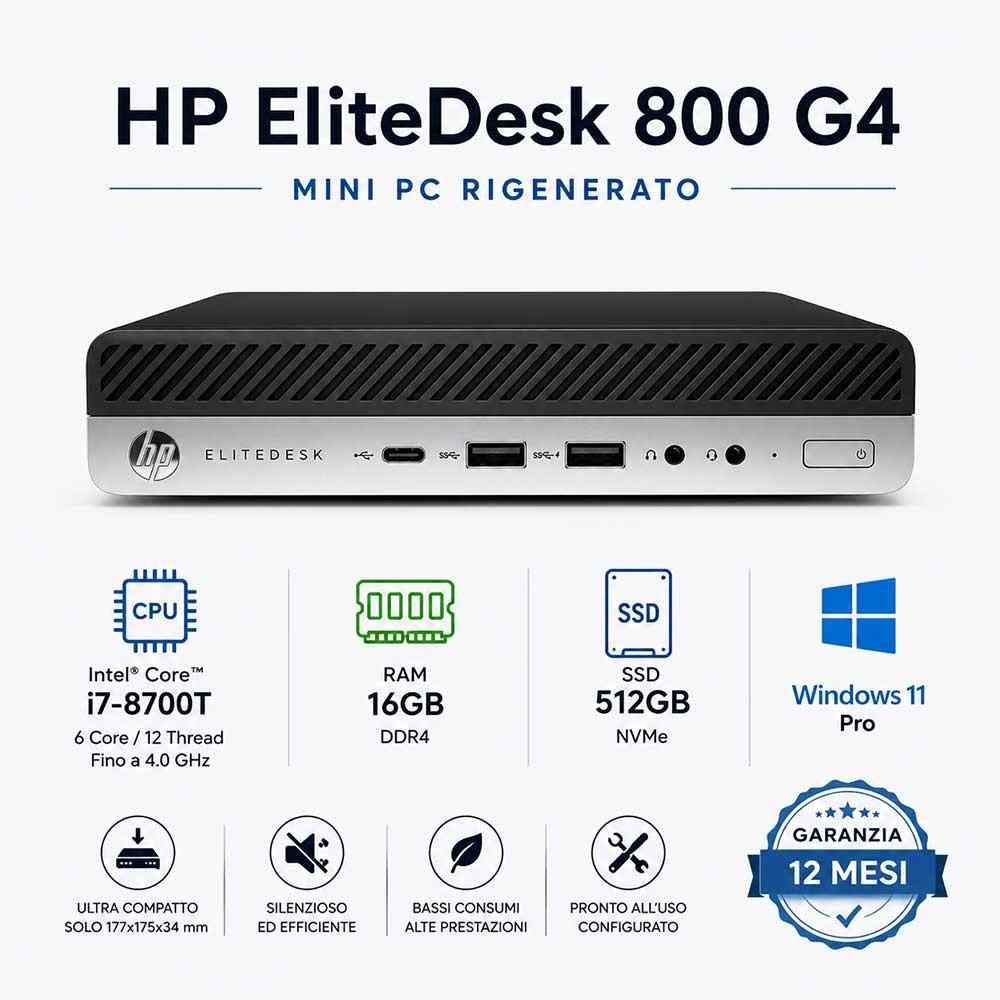 Mini Pc Ricondizionato HP EliteDesk 800 G4