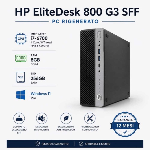 Pc Ricondizionato HP EliteDesk 800 G3 SFF Core i7