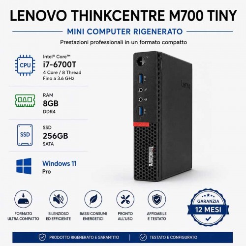 Mini Computer Ricondizionato Lenovo ThinkCentre M700 Tiny Core i7