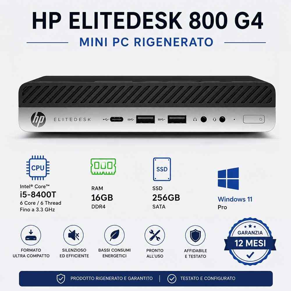 Mini Pc Ricondizionato HP EliteDesk 800 G4 i5