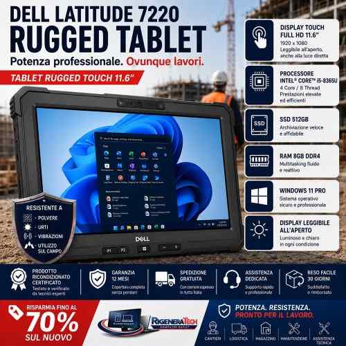 Tablet Rugged Ricondizionato DELL Latitude 7220 11.6" Touch