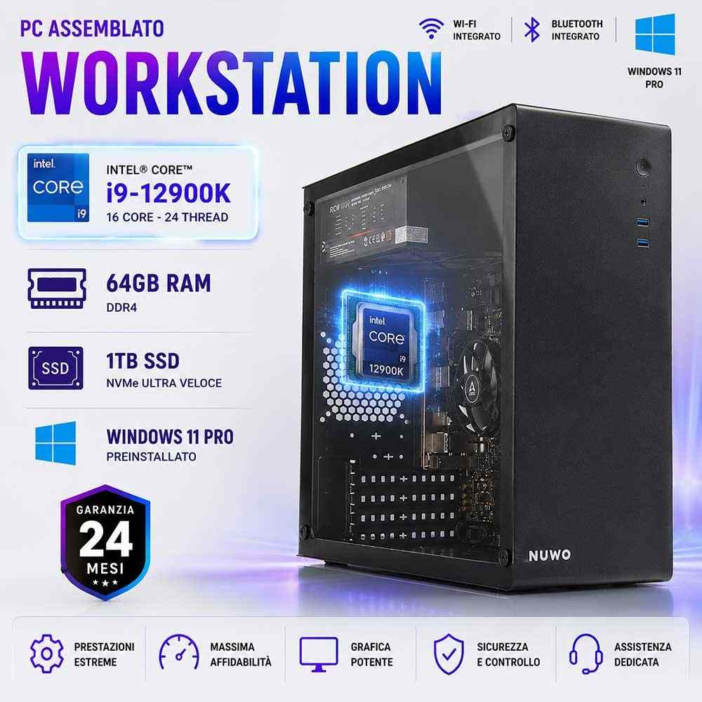 PC ASSEMBLATO CORE I9 RAM 64GB NVIDIA rtx