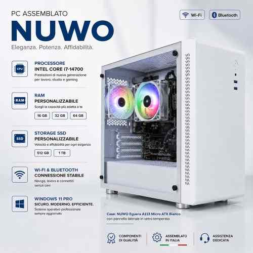 PC Computer Assemblato Bianco Intel core i7-14700
