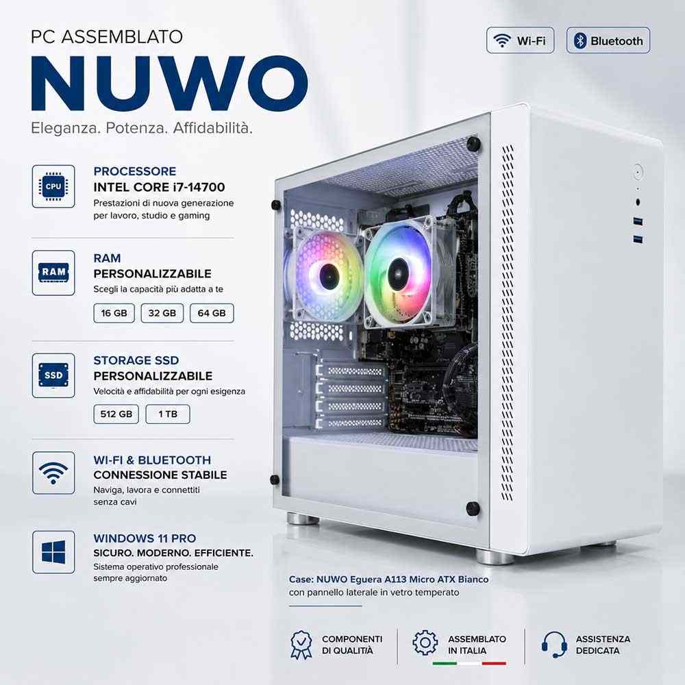 PC Computer Assemblato Bianco Intel core i7-14700