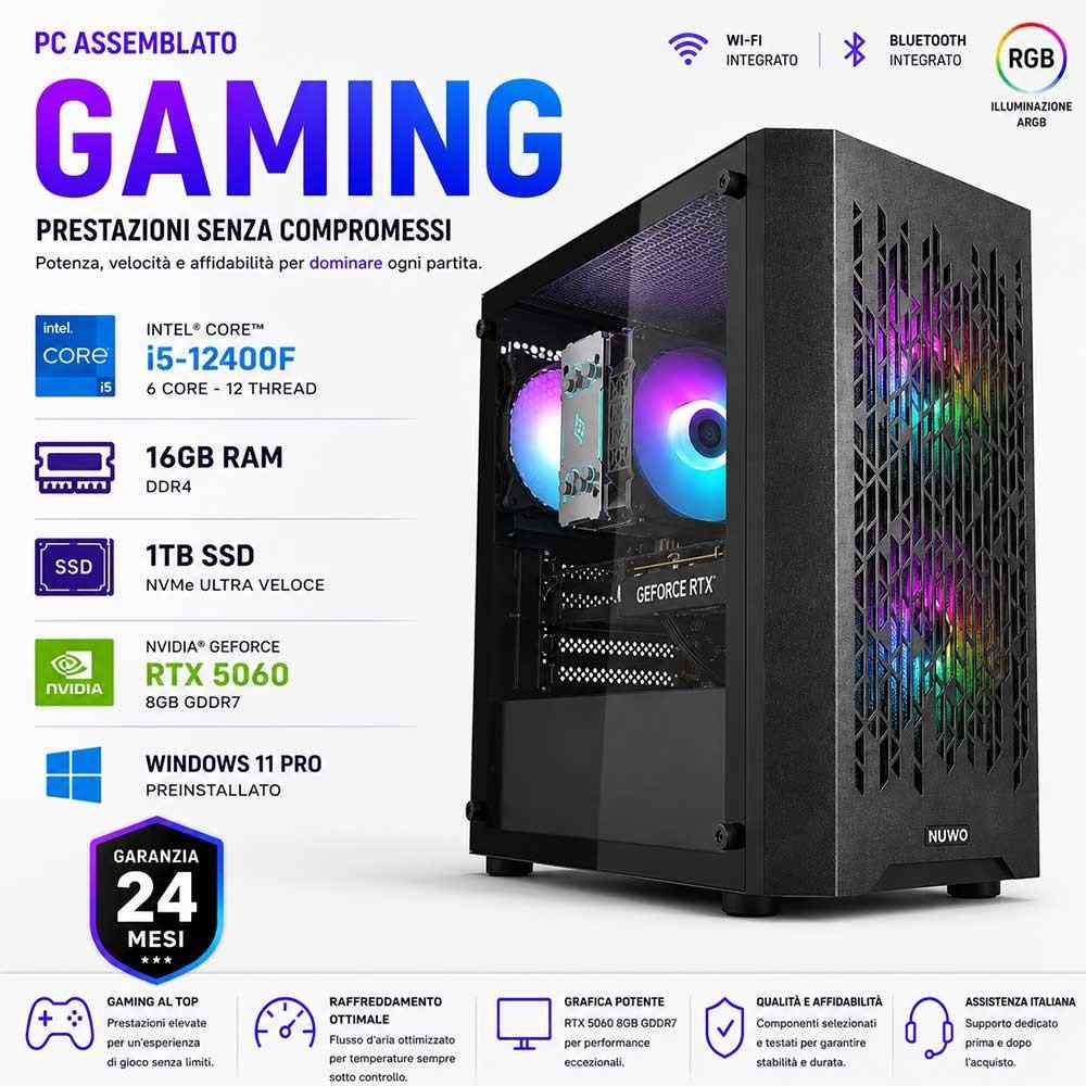 PC Computer Gaming Assemblato Core i5-12400F