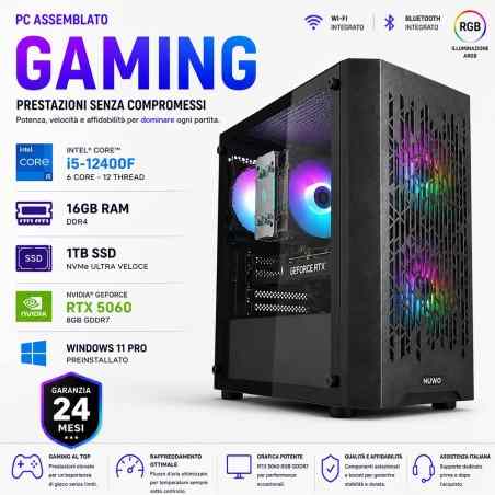PC Computer Gaming Assemblato Core i5-12400F