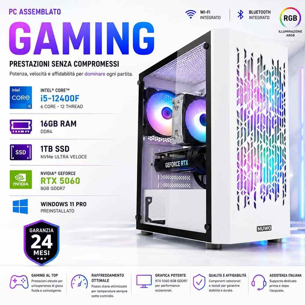Computer da Gaming Assemblato Core i5-12400F