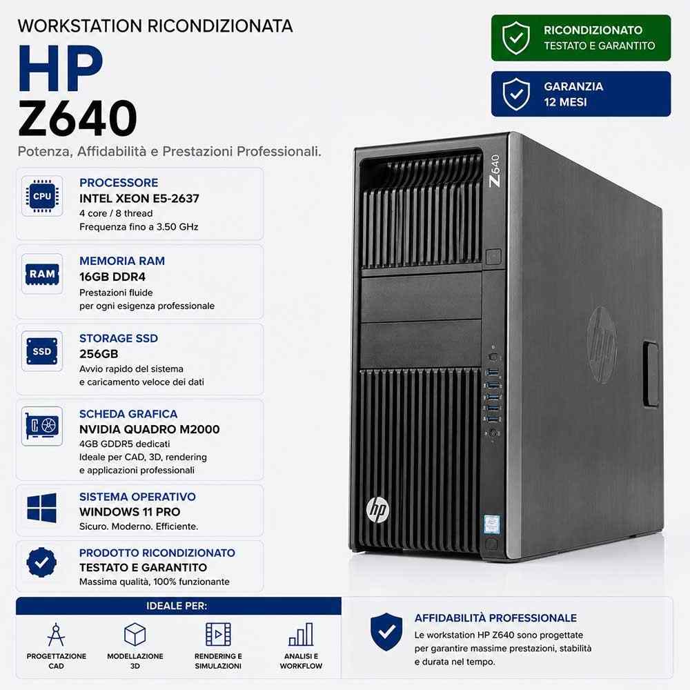 WORKSTATION HP RICONDIZIONATA NVIDIA QUADRO M2000