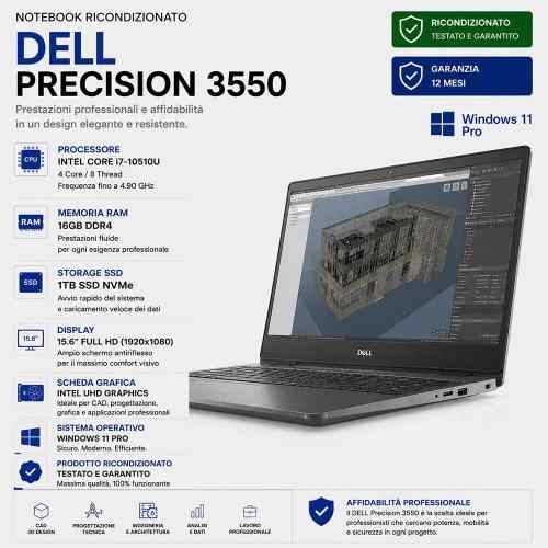 Notebook Ricondizionato DELL PRECISION 3550 i7