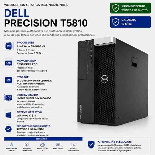 Workstation grafica ricondizionata per video editing cad 3d Scheda video 8gb