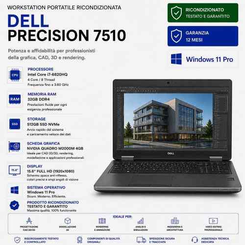 Workstation Portatile Ricondizionata DELL PRECISION 7510