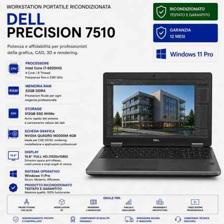 Workstation Portatile Ricondizionata DELL PRECISION 7510