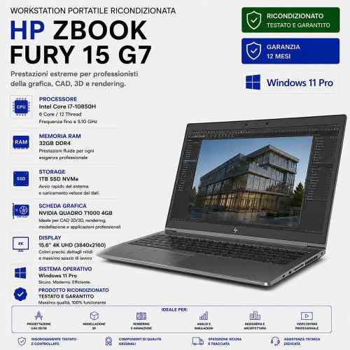 HP ZBook Fury 15 G7 Workstation Portatile Ricondizionata