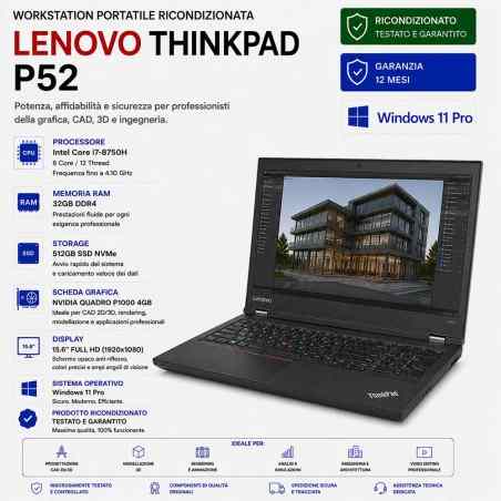 Workstation Portatile Ricondizionata Lenovo Thinkpad P52 P1000