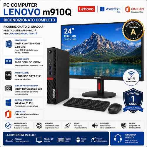 PC I7 RAM 16GB RICONDIZIONATO COMPLETO windows 11