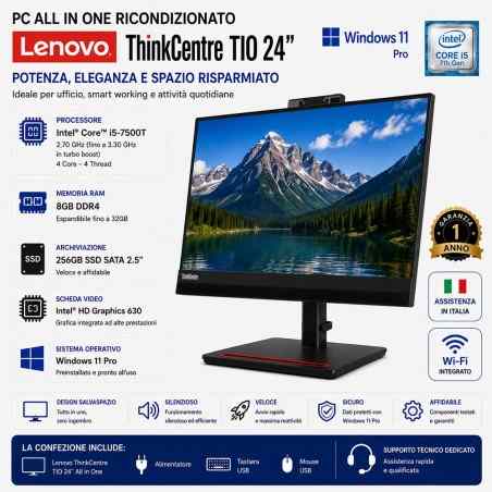 Pc All in One Ricondizionato Lenovo ThinkCentre TIO 24" i5-7500T