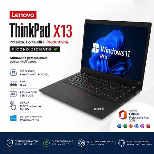 Notebook RICONDIZIONATO LENOVO Thinkpad x13 Touch i5 Generazione 10