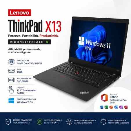 Notebook RICONDIZIONATO LENOVO Thinkpad x13 Touch i5 Generazione 10