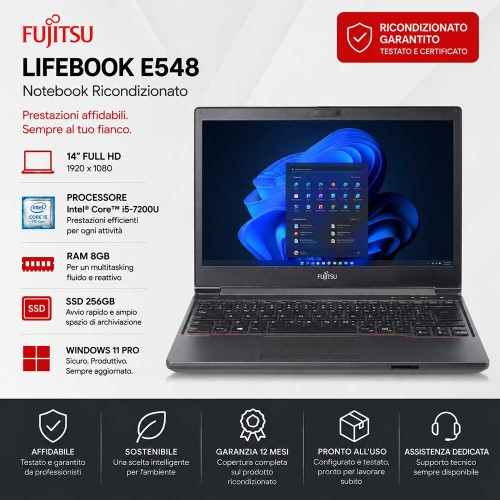 Notebook Ricondizionato Fujitsu Lifebook E548 14" Full HD i5-7200U