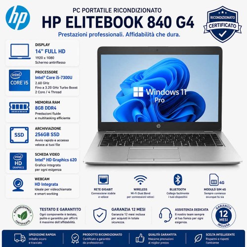 Pc Portatile Ricondizionato HP ELITEBOOK 840 G4
