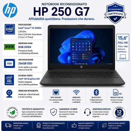 Notebook Ricondizionato HP 250 G7
