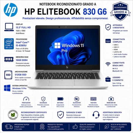 HP EliteBook 830 G6 Notebook PC (Ricondizionato Grado A)