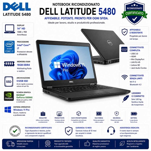 Notebook Ricondizionato Core i7 Dell Latitude 5480