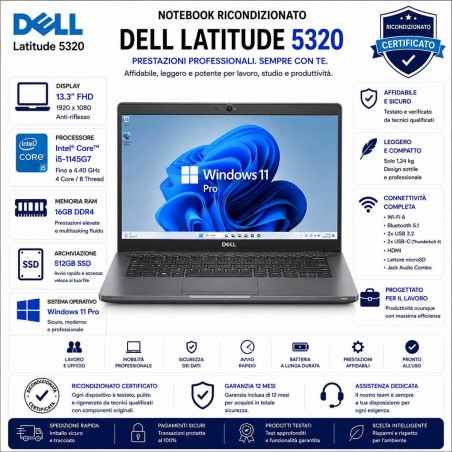 Notebook RICONDIZIONATO DELL Latitude 5320 I5-1145G7