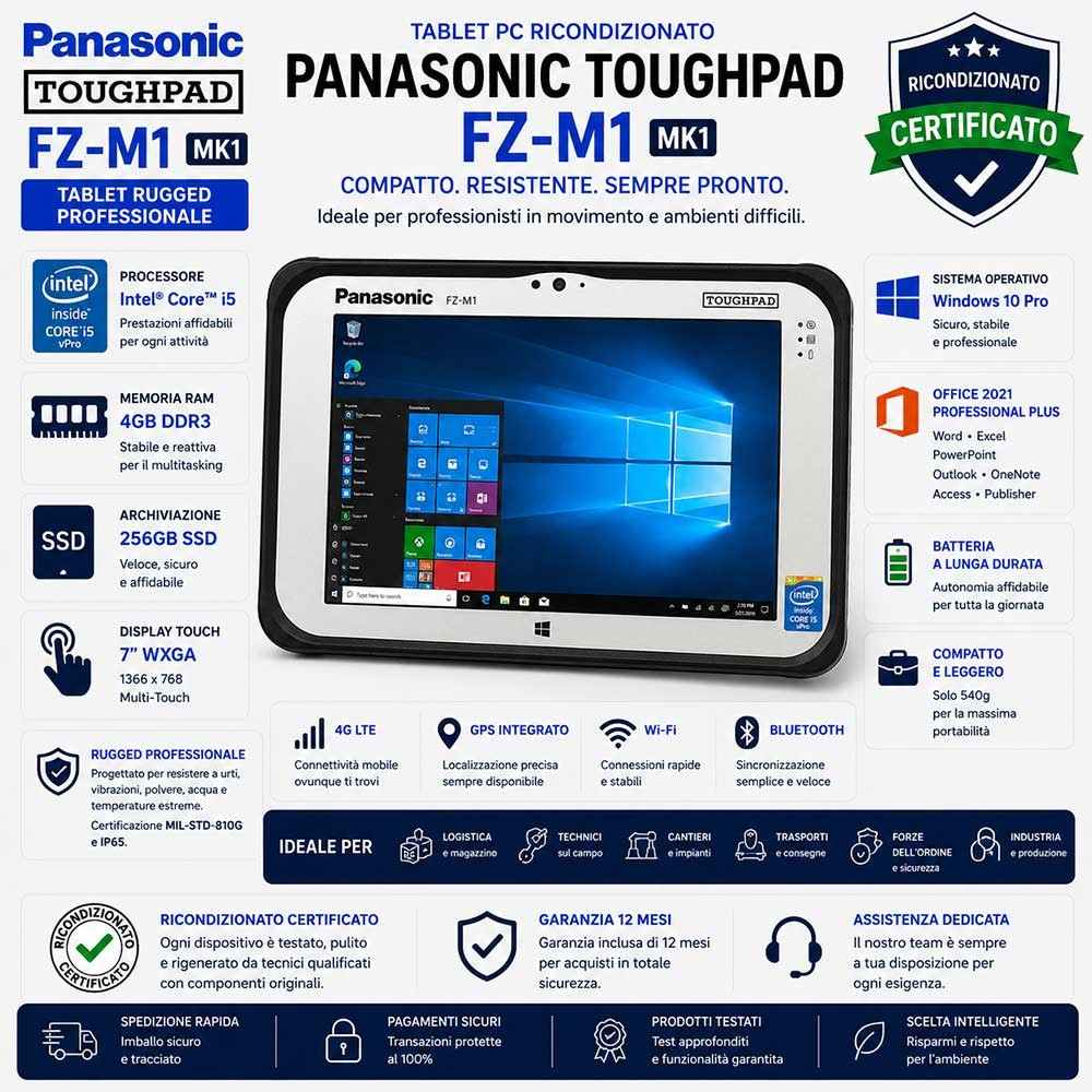 ablet Pc Panasonic ToughPad FZ-M1 MK1 CORE i5