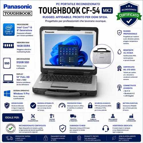 Pc Portatile Ricondizionato Panasonic Toughbook CF-54 MK2 14" CORE I5