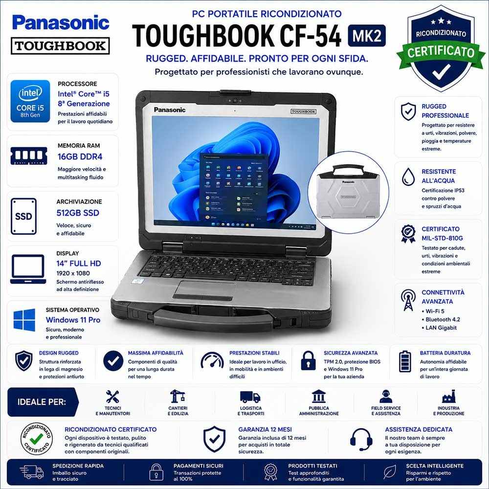 Pc Portatile Ricondizionato Panasonic Toughbook CF-54 MK2 14" CORE I5