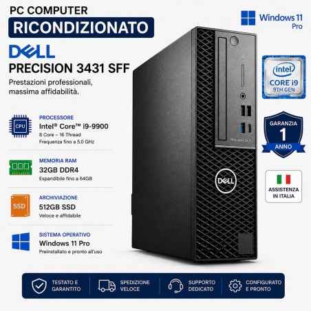 PC Computer RICONDIZIONATO i9 Dell Precision 3431 SFF