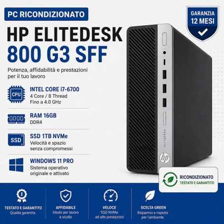 PC Computer HP ELITEDESK 800 G3 CORE I7 RAM 32GB SSD 1TB