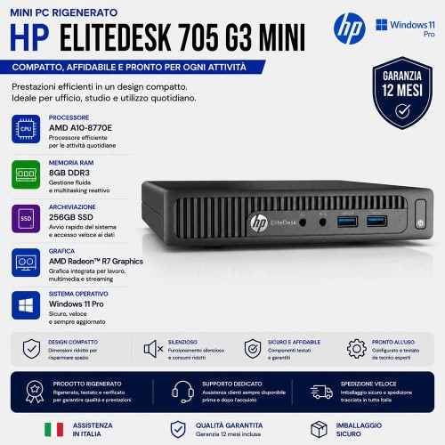 Mini Pc Rigenerato HP EliteDesk 705 G3 AMD A10