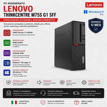 Pc Ricondizionato Lenovo ThinkCentre M75s G1 SFF AMD Ryzen 5