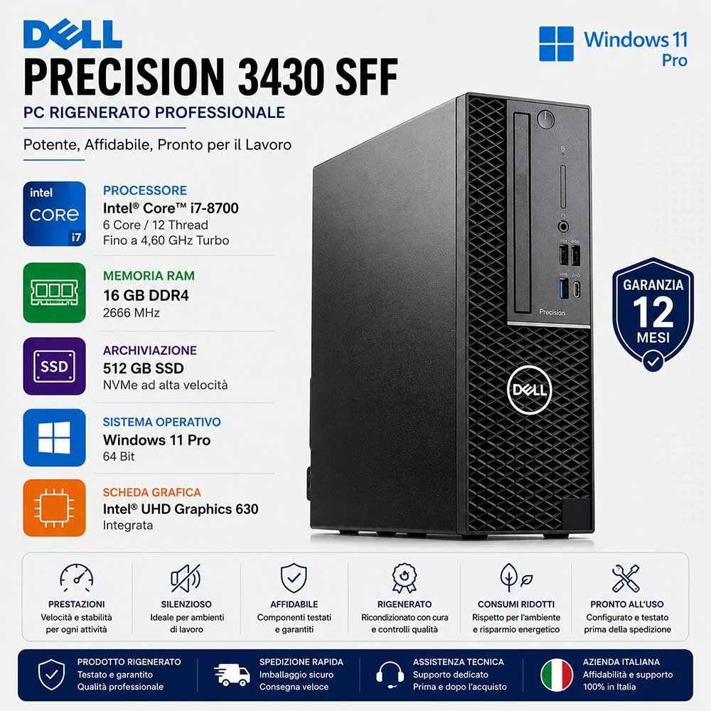 Pc Ricondizionato DELL Precision 3430 SFF Core i7