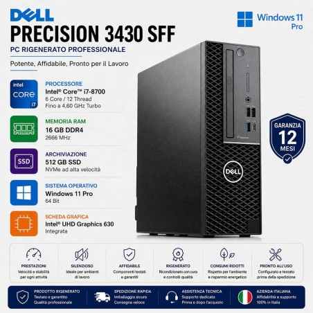 Pc Ricondizionato DELL Precision 3430 SFF Core i7