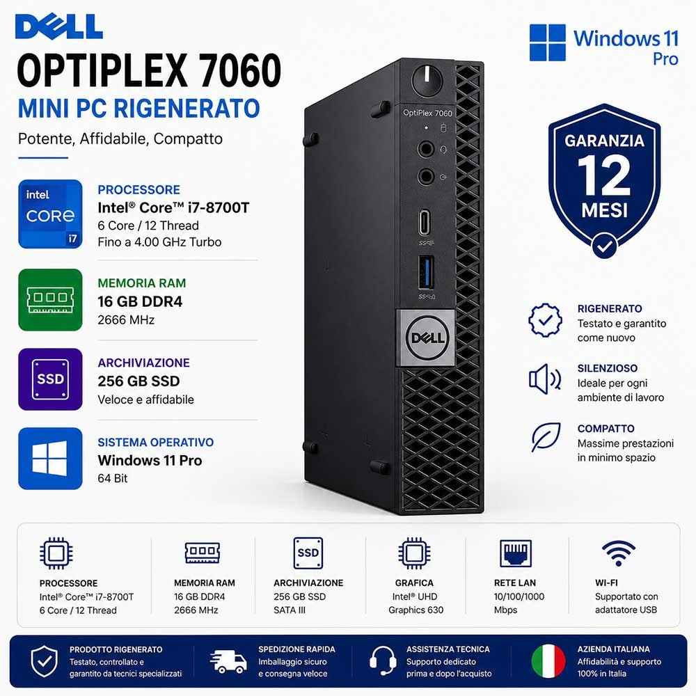 Mini Pc Ricondizionato Dell Optiplex 7060 Core Intel i7