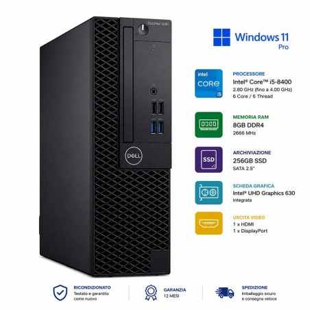 Computer Ricondizionato Dell Optiplex 3060 SFF i5-8400 HDMI Windows 11 Pro