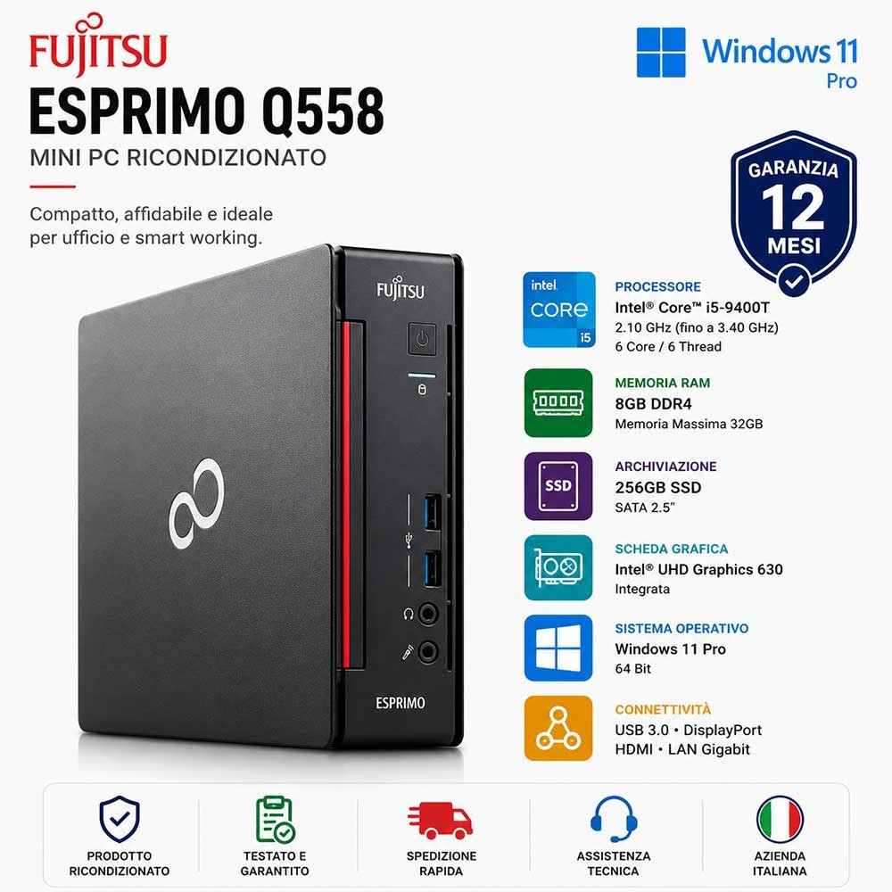 Mini Computer Ricondizionato Fujitsu Esprimo Q558 i5-9400T