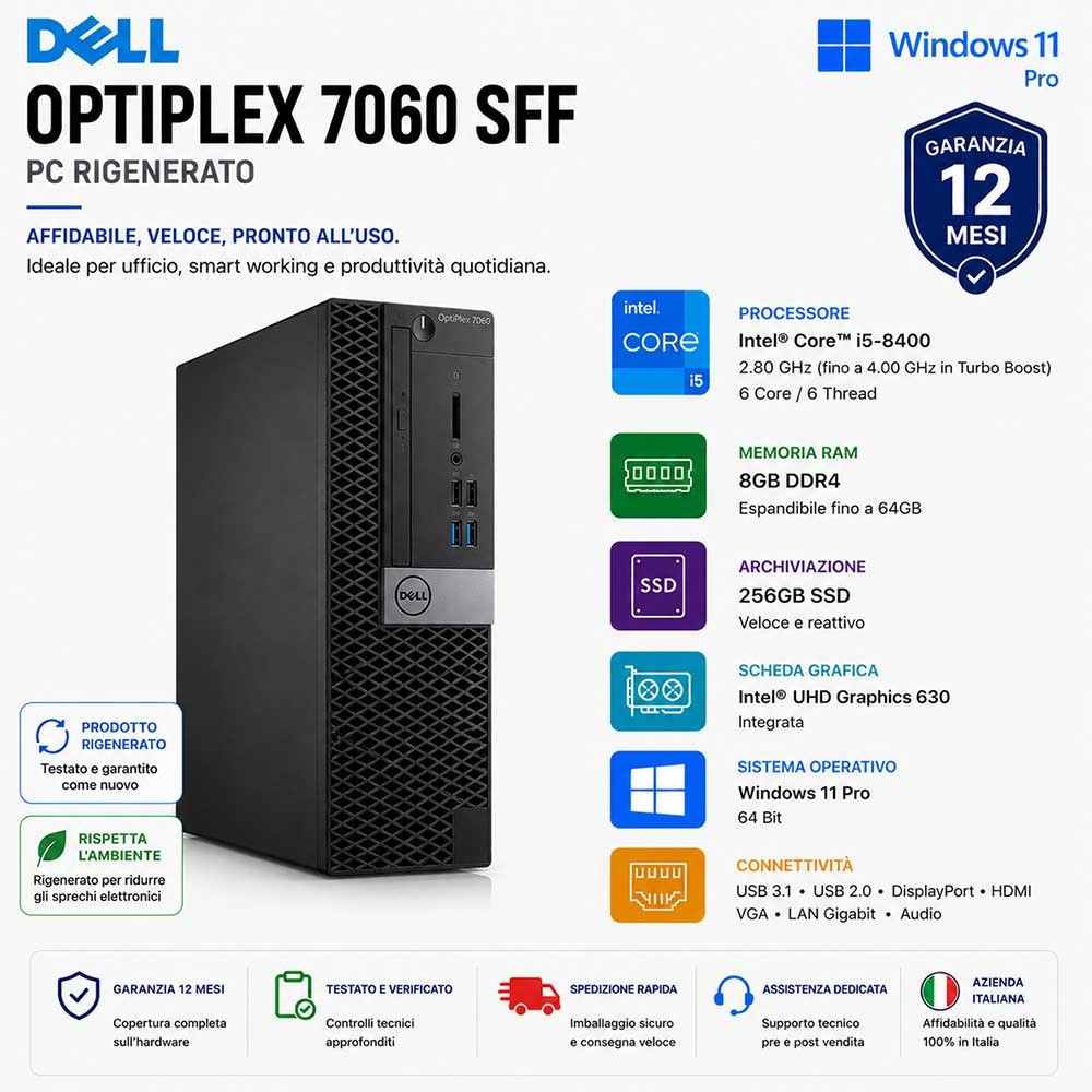 Pc Ricondizionato Dell Optiplex 7060 SFF i5-8400