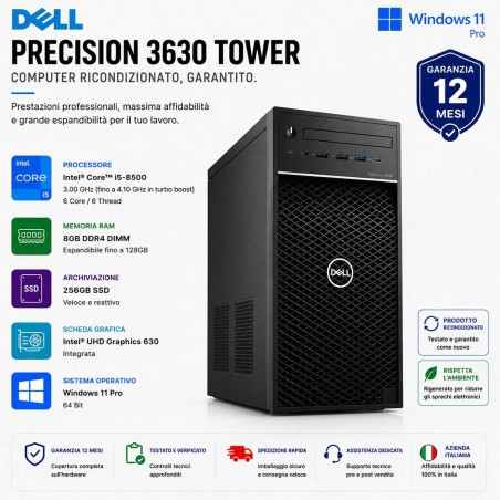 Computer Ricondizionato Dell Precision 3630 Tower i5-8500