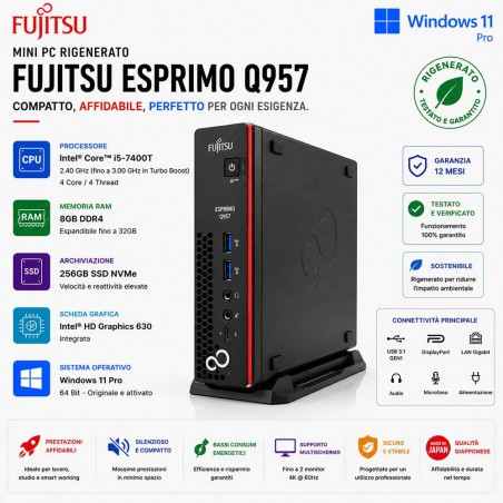 Mini Pc Ricondizionato Fujitsu Esprimo Q957 i5-7400T