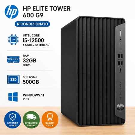 Pc Ricondizionato HP Elite Tower 600 G9 i5-12500 Ram 32GB