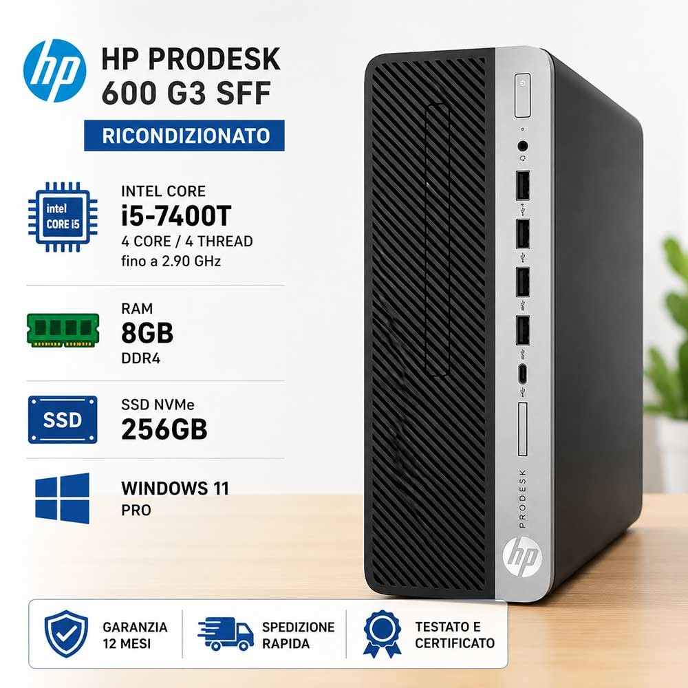 Pc Ricondizionato HP ProDesk 600 G3 SFF i5-7400T
