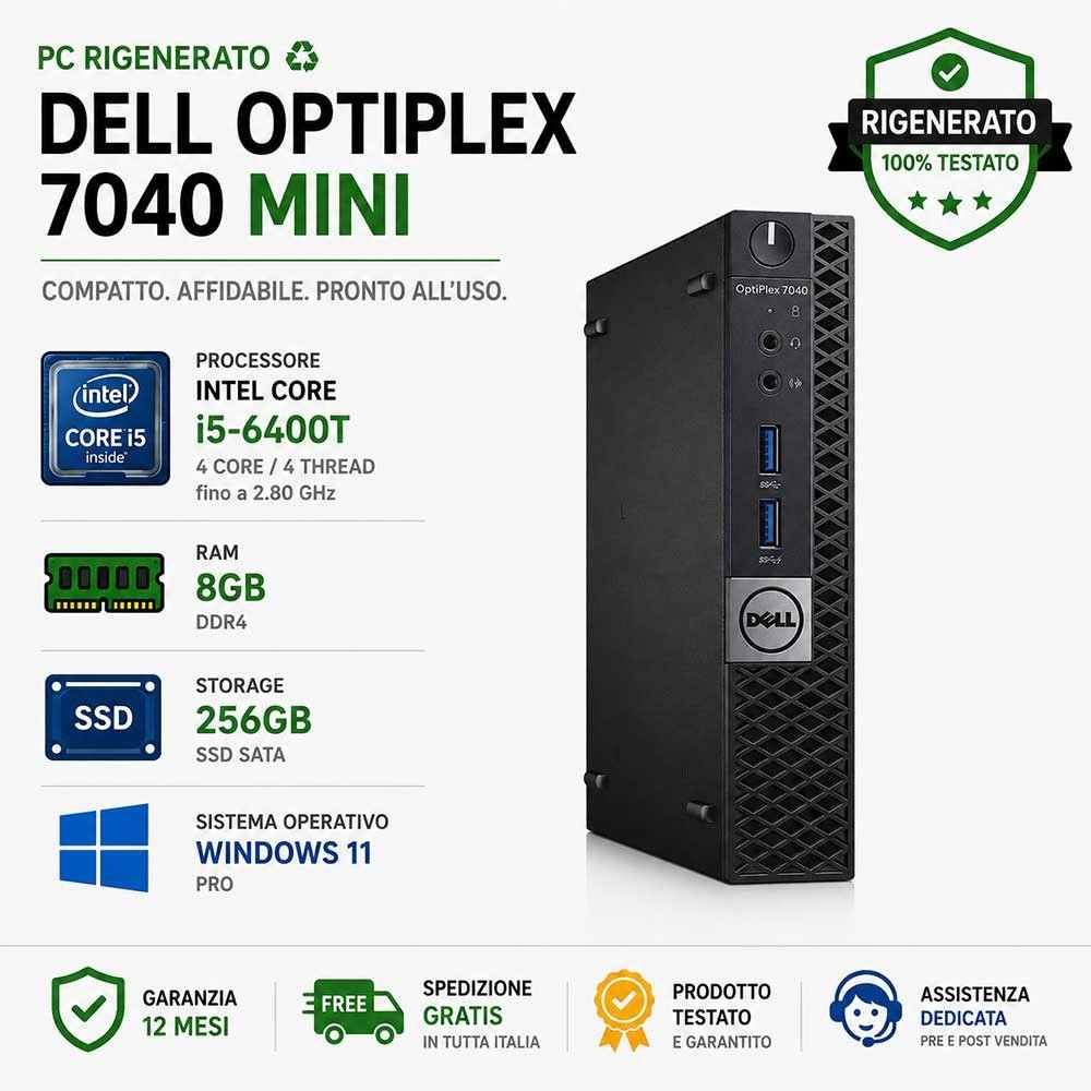 Pc Ricondizionato Dell Optiplex 7040 Mini i5-6400T