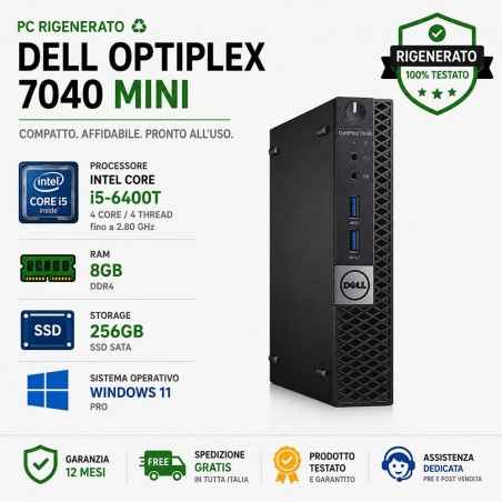 Pc Ricondizionato Dell Optiplex 7040 Mini i5-6400T