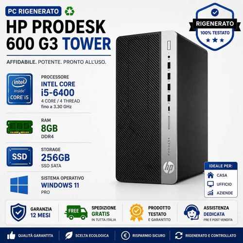 Pc Ricondizionato HP ProDesk 600 G3 Tower i5-6400