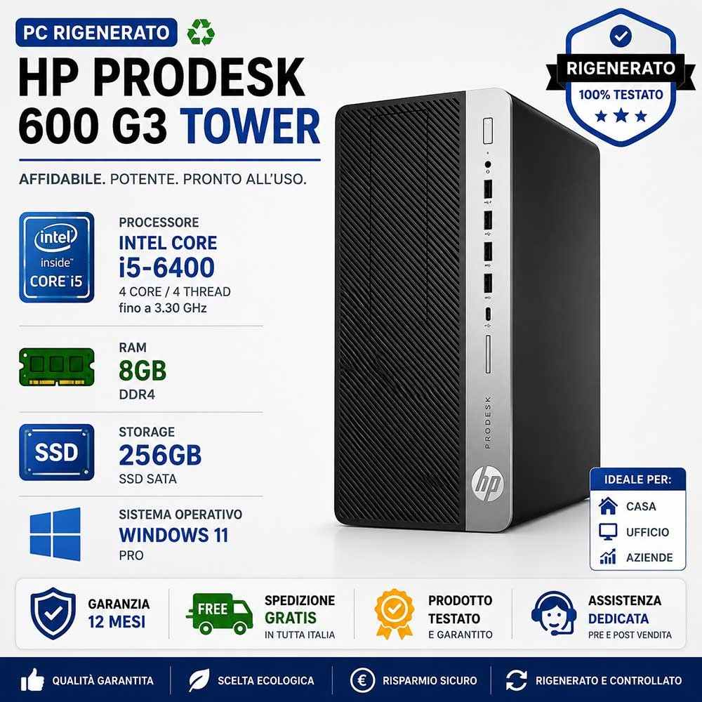 Pc Ricondizionato HP ProDesk 600 G3 Tower i5-6400